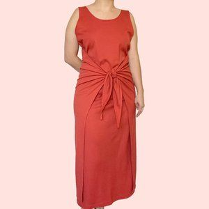 The J peterson Company tie front cotton maxi dress